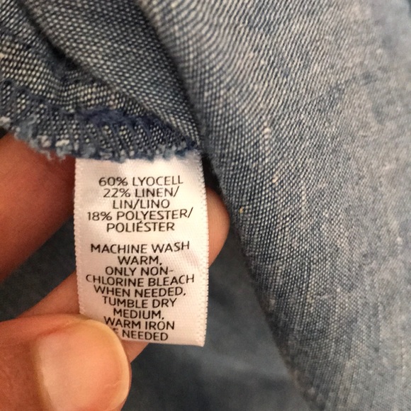 Loft Softened Chambray Popover Top - Picture 7 of 7